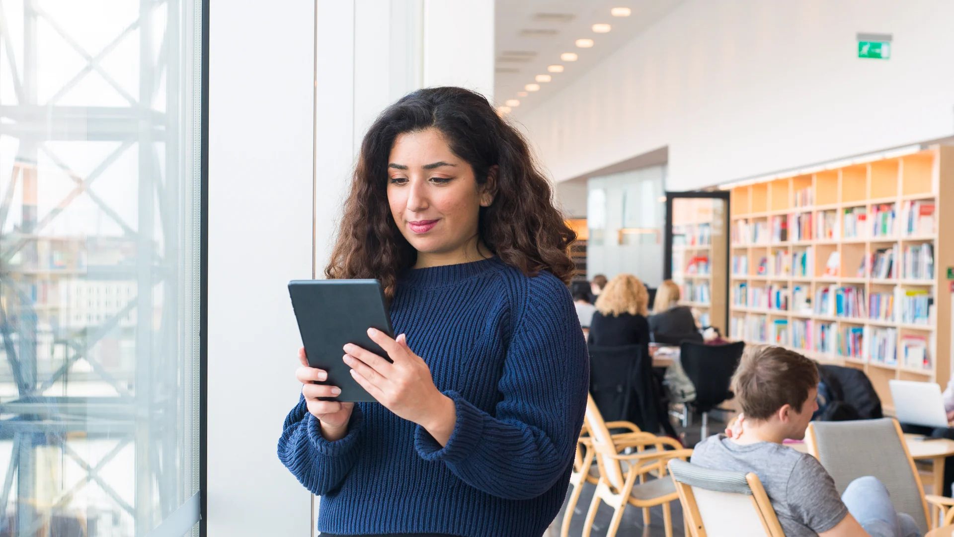 Woman holding tablet